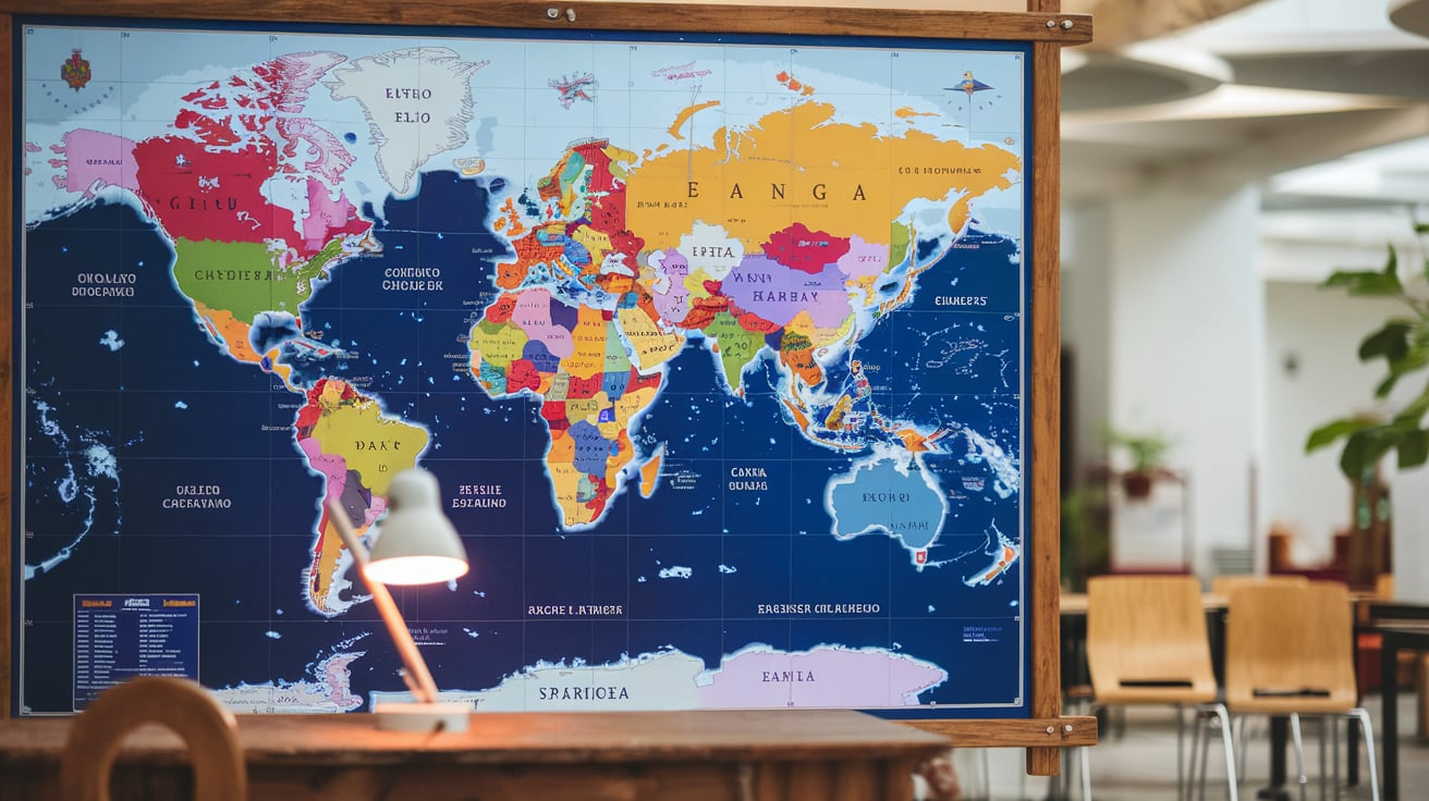 Map of World in Spanish